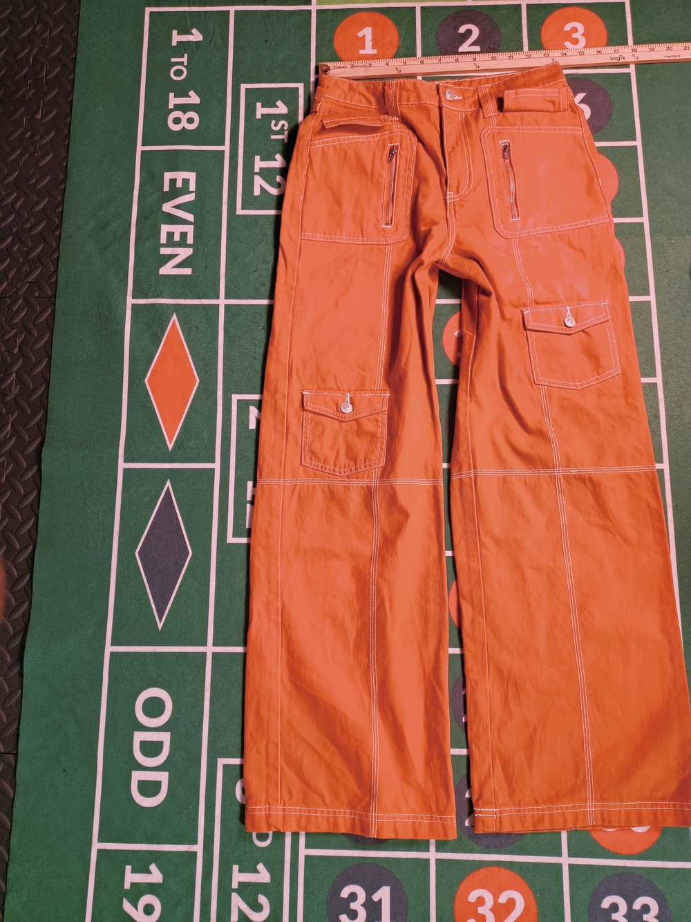 Forever 21 Orange Straight Leg Cargo Pants Utility Y2K Women’s Size M - Picture 8 of 12